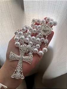 Terço Divino Espirito Santo Prata