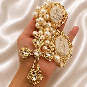 Terço de Noiva Sagrada Familia e Nossa Senhora Aparecida Dourado