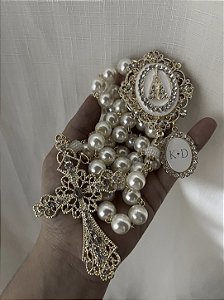 Terço Nossa Senhora Aparecida com iniciais