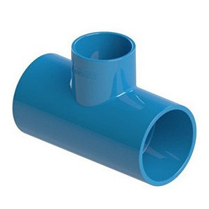 Tê Redução 50mm P/ 32mm Azul Para Irrigação- Víqua- 1 Pç