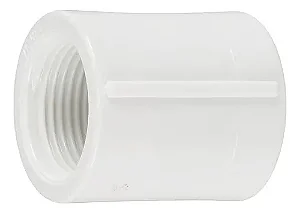 LUVA PVC BRANCA ROSCAVEL SIMPLES 1.1/2"