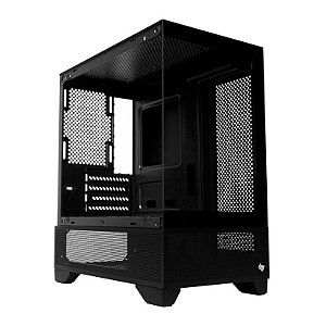GABINETE GAMER PICHAU MAGPIE 4B PRETO LATERAL DE VIDRO (SEM FANS)