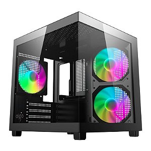 GABINETE GAMER AIGO APOLLO A275 PRETO MINI TOWER