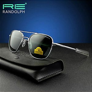 RANDOLPH-AGX -  Lente De Vidro Temperado Para Homens, Óculos de Sol Piloto