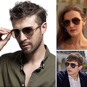 Aviator -  Novos Óculos de Sol de Liga de Titânio Polarizados Óculos de Sol para homens e mulheres