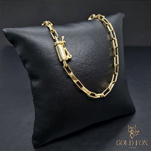 CORRENTE TIJOLINHO 4 MM FECHO CANHÃO (70 CM) - BANHADO A OURO 18K