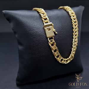CORRENTE DUPLIX 6 MM COM FECHO GAVETA (60 CM) - BANHADO A OURO 18K