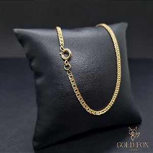 CORRENTE DUPLIX 3 MM FECHO ARGOLINHA (45 CM) - BANHADO A OURO 18K