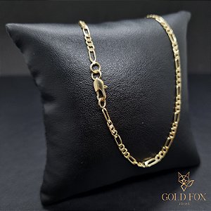 CORRENTE 3X1 DE 3 MM FECHO ITALIANO (60 CM) - BANHADO A OURO 18K