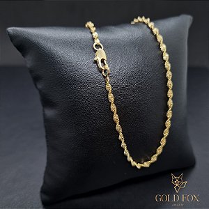 CORRENTE TORCIDA 2,5 MM FECHO ITALIANO (45 CM) - BANHADO A OURO 18K