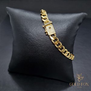 PULSEIRA GRUMET 6 MM FECHO GAVETA (19 CM) - BANHADO A OURO 18K