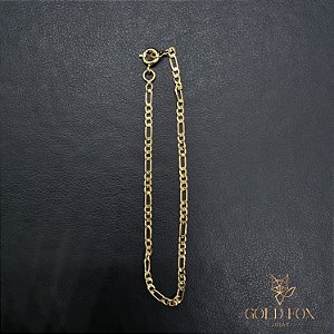 PULSEIRA 3X1 DE 2 MM FECHO ARGOLINHA (19 CM) - BANHADO A OURO 18K