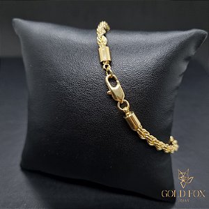 PULSEIRA CORDÃO BAIANO 4 MM FECHO ITALIANO (19 CM) - BANHADO A OURO 18K