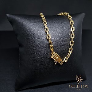 PULSEIRA CADEADO 4 MM FECHO GAVETA SIMPLES (21CM) - BANHADO A OURO 18K