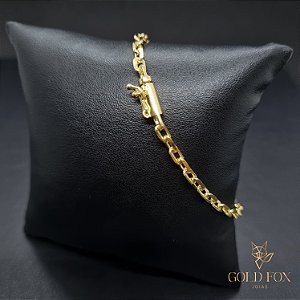 PULSEIRA CADEADO 4 MM FECHO CANHÃO (19 CM) - BANHADO A OURO 18K