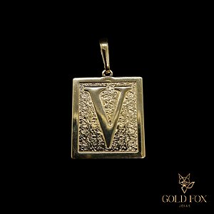 PINGENTE LETRA (3,2 G) (LETRA V) - BANHADO A OURO 18K