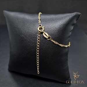 PULSEIRA GRUMET DUPLA 15 CM + EXTENSOR 1,8 MM (FECHO ARGOLINHA) - BANHADO A OURO 18K