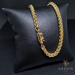 CORRENTE PERUANA 4 MM 60 CM (CANHÃO) - BANHADO A OURO 18K