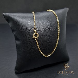 CORRENTE VENEZIANA ABERTA 1 MM FECHO ARGOLINHA (60 CM) - BANHADO A OURO 18K