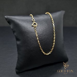 CORRENTE TIJOLINHO 1,5 MM FECHO ARGOLINHA (60 CM) - BANHADO A OURO 18K