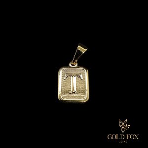 PINGENTE DE LETRA PEQUENO (T) - BANHADO A OURO 18K