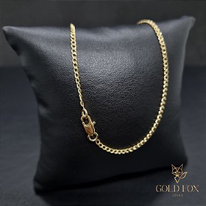 CORRENTE GRUMET DE 2 MM COM FECHO ITALIANO (60 CM) - BANHADO A OURO 18K