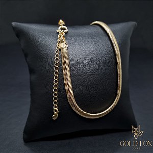 CHOKER LACRAIA P 4 MM - BANHADO A OURO 18K