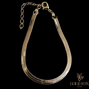 PULSEIRA FITA 4 MM - BANHADO A OURO 18K