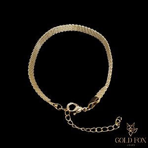 PULSEIRA REDE FINA - BANHADO A OURO 18K