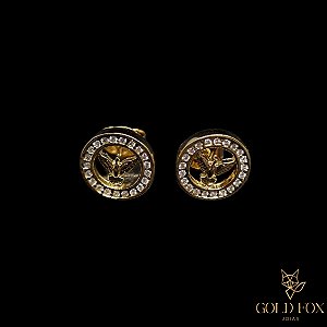 BRINCO ESPÍRITO SANTO ARO CRAVEJADO - BANHADO A OURO 18K
