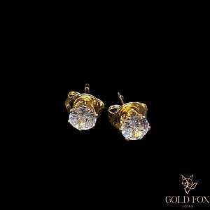 BRINCO FIXO PONTO DE LUZ REDONDO G - BANHADO A OURO 18K