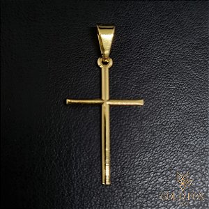 PINGENTE CRUZ AGULHA (P) - BANHADO A OURO 18K