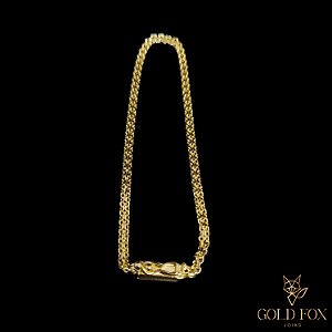 PULSEIRA CADEADO DUPLO 2,8 MM FECHO GAVETA (19 CM) - BANHADO A OURO 18K