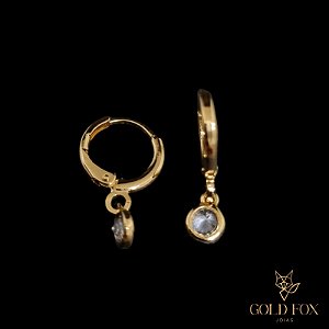 BRINCO ARGOLINHA PONTO DE LUZ REDONDO (P) - BANHADO A OURO 18K