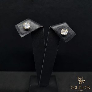 BRINCO PEDRA DE ZIRCÔNIA CIRCULAR - BANHADO A OURO 18K