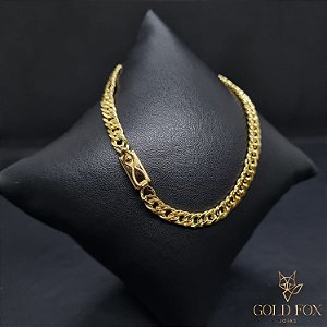 PULSEIRA GRUMET DUPLA 4,3 MM FECHO GAVETA (TAM. 19 CM) - BANHADO A OURO 18K