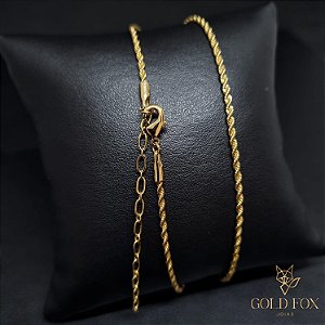 COLAR CORDÃO BAIANO 1,5 MM (45 CM) - BANHADO A OURO 18K