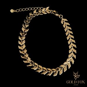 PULSEIRA FOLHA (AJUSTÁVEL) - BANHADO A OURO 18K