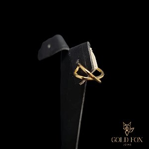 PIERCING FAKE FIO LISO CRUZADO - BANHADO A OURO 18K