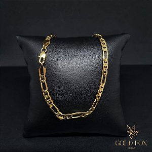 CORRENTE 3X1 4 MM FECHO ITALIANO (50 CM) - BANHADO A OURO 18K