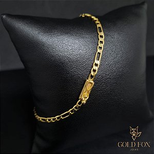 PULSEIRA 3X1 3 MM FECHO GAVETA (TAM. 19 CM) - BANHADO A OURO 18K