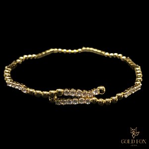 BRACELETE ESFERAS RIVIERA (AJUSTÁVEL) - BANHADO A OURO 18K