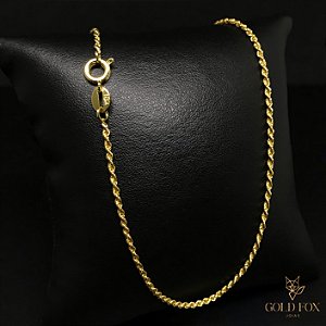 COLAR CORDÃO BAIANO 1,8 MM FECHO ARGOLINHA (40 CM) - BANHADO A OURO 18K