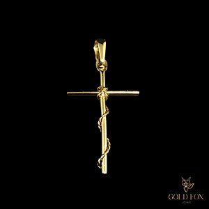 PINGENTE CRUCIFIXO TRANÇADO - BANHADO A OURO 18K