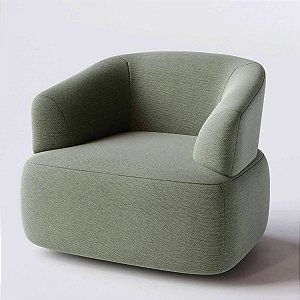 Poltrona Giratória Geórgia em Linho Verde - Home Mobily