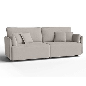 Sofá Living Modulado 2,00m em Veludo Atenas Off White - Barcelona - Home Mobily