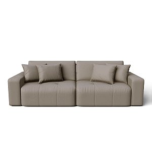 Sofá Cama Luxo 2,56m em Suede Real Castor - Estocolmo - Home Mobily
