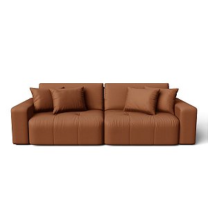 Sofá Cama Luxo 2,16m em Veludo Vulcânica Cobre - Estocolmo - Home Mobily