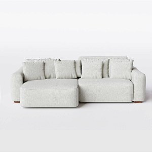 Sofá Montevidéu Modular 2,50m em Linho Piemonte Bege Claro - Home Mobily