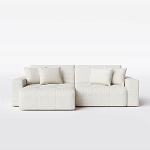 Sofá Estocolmo 2,56m em Linho Mar Off White - Home Mobily
